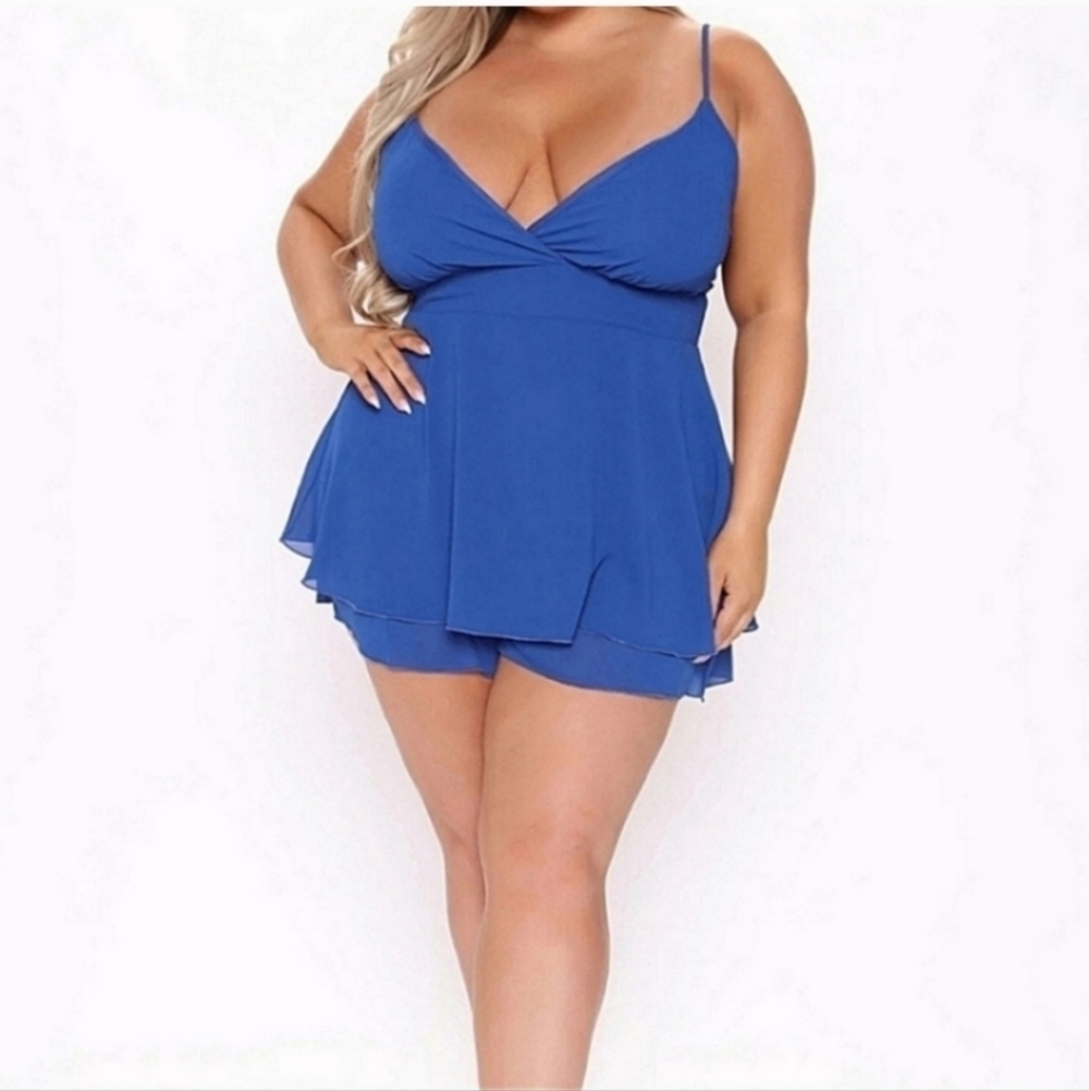 NWOT FASHION Nova 3X ROYAL BLUE RAOMPER